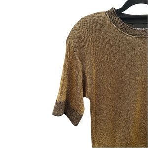 VTG Pierre Cardin metallic gold knitted top